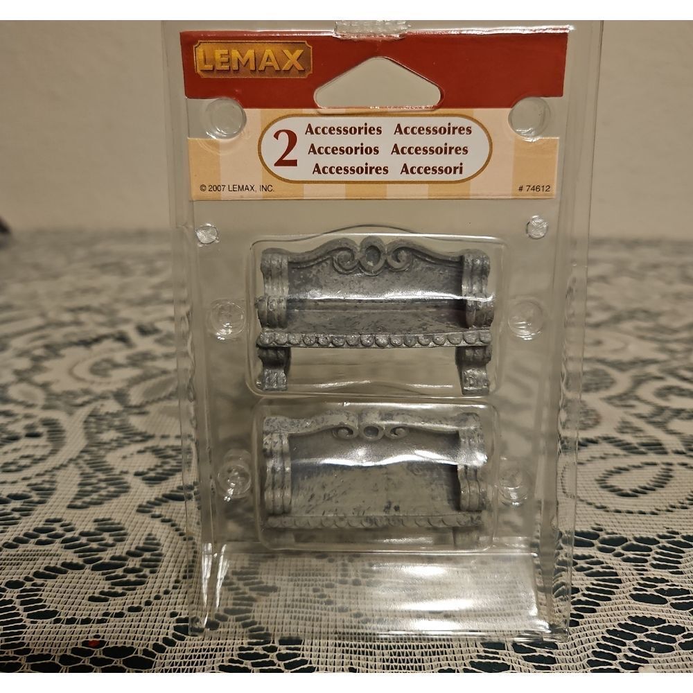 Lemax Silver Decorative Bench Holiday Village Accessories
